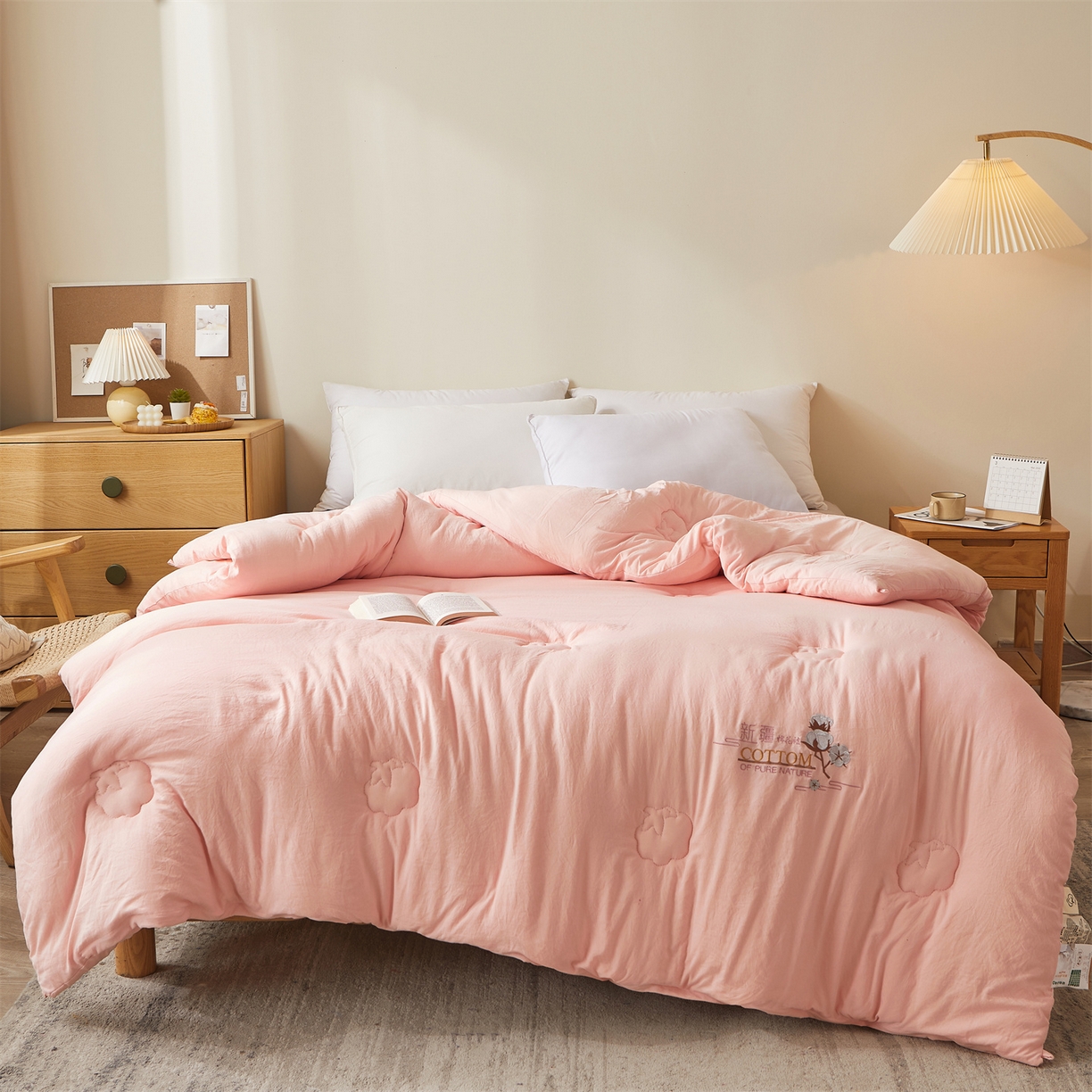 91家纺网 家纺一手货源 找家纺 西域种棉人·千百笠 2025新款A类填充100%棉新疆棉花被子毛巾绣贴布绣冬被棉被全棉冬季加厚保暖纯棉花被芯 贵族-玉