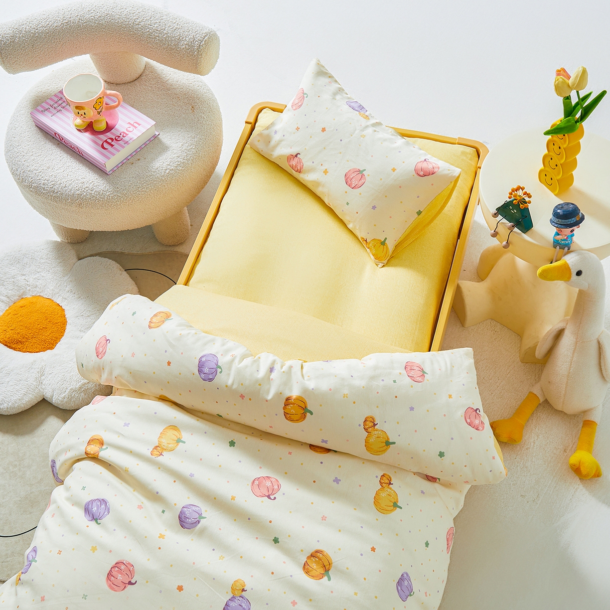 91家纺网 家纺一手货源 找家纺 （总）西域种棉人·千百笠 2025新款100%全棉幼儿园被子三件套被套纯棉儿童六件套宝宝入园专用被套被褥含芯七件套