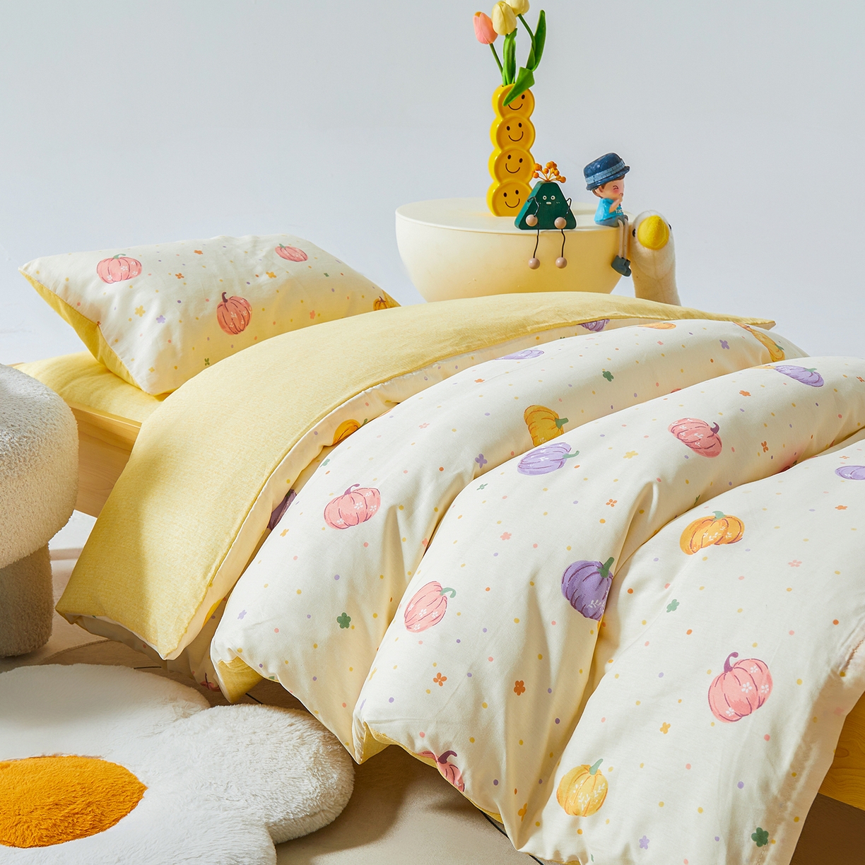 91家纺网 家纺一手货源 找家纺 （总）西域种棉人·千百笠 2025新款100%全棉幼儿园被子三件套被套纯棉儿童六件套宝宝入园专用被套被褥含芯七件套