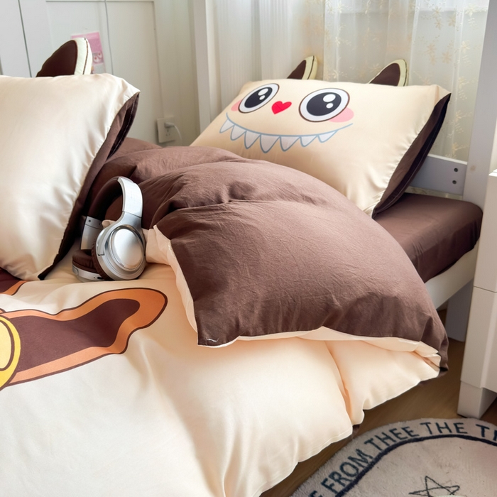 91家纺网 家纺一手货源 找家纺 （总）海岛哥哥 2025新款开学季亲肤舒适超柔云朵棉四件套-学生款大耳朵系列