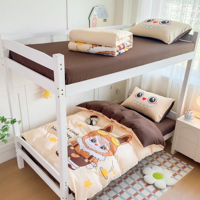 91家纺网 家纺一手货源 找家纺 （总）海岛哥哥 2025新款开学季亲肤舒适超柔云朵棉四件套-学生款大耳朵系列