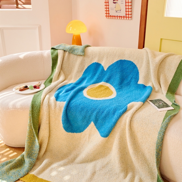 91家纺网 家纺一手货源 找家纺 暖绵绵家纺 2025新款亲肤舒适半边绒盖毯毛毯-泽菲林（最低零售价：173元） 泽菲林-蓝色