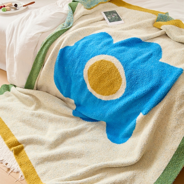 91家纺网 家纺一手货源 找家纺 暖绵绵家纺 2025新款亲肤舒适半边绒盖毯毛毯-泽菲林（最低零售价：173元） 泽菲林-蓝色