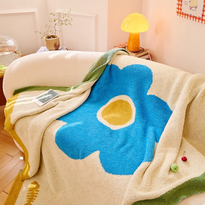 91家纺网 家纺一手货源 找家纺 暖绵绵家纺 2025新款亲肤舒适半边绒盖毯毛毯-泽菲林（最低零售价：173元） 泽菲林-蓝色