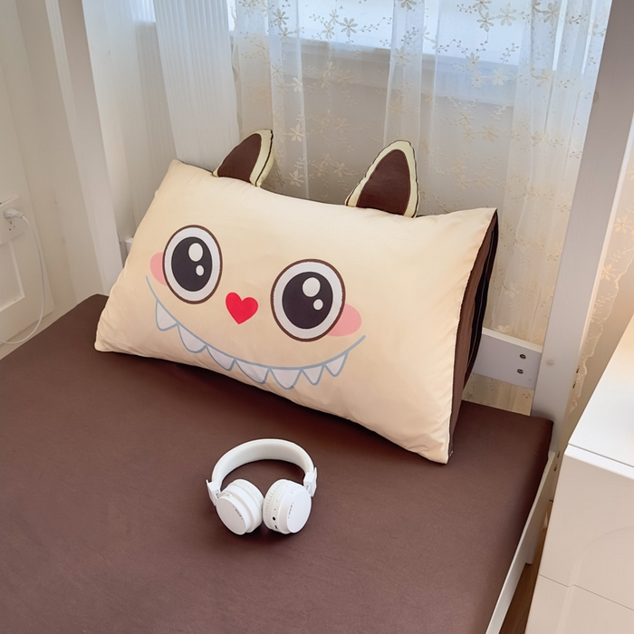 91家纺网 家纺一手货源 找家纺 海岛哥哥 2025新款开学季亲肤舒适超柔云朵棉四件套-学生款大耳朵系列 大耳朵-潮玩娃娃