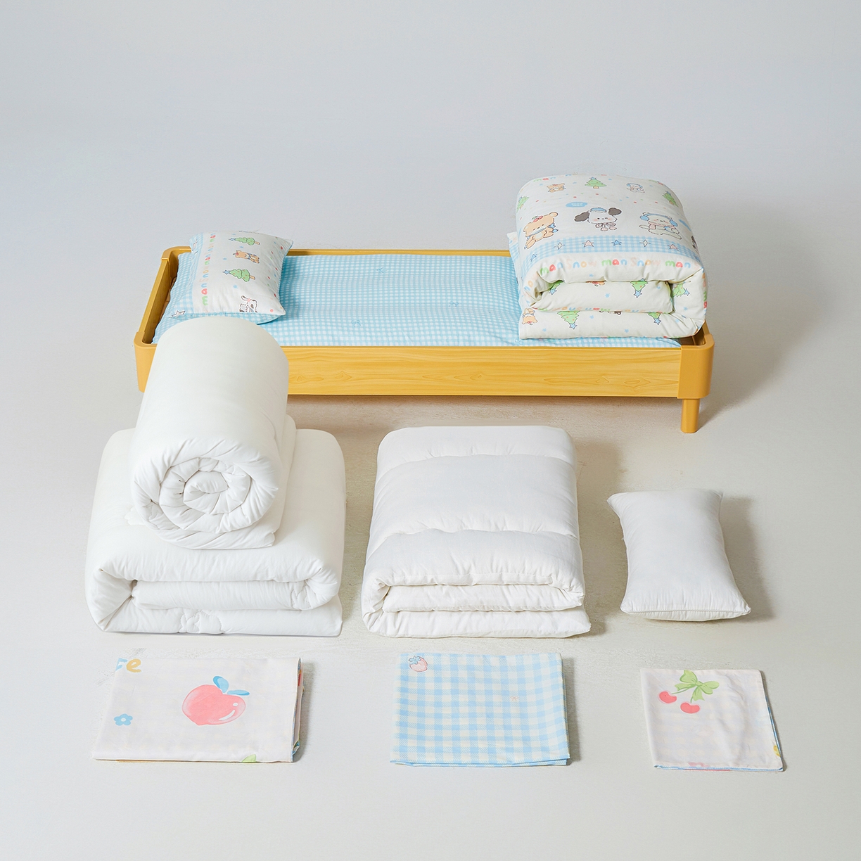 91家纺网 家纺一手货源 找家纺 西域种棉人·千百笠 2025新款100%全棉幼儿园被子三件套被套纯棉儿童六件套宝宝入园专用被套被褥含芯七件套 美味甜心