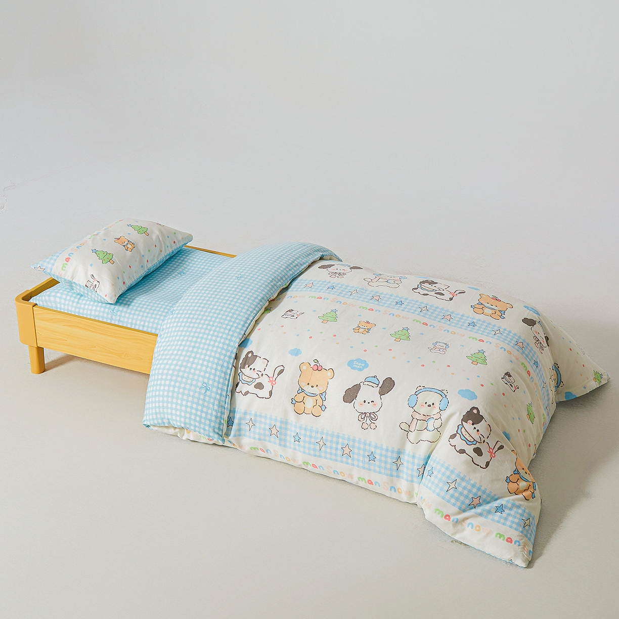 91家纺网 家纺一手货源 找家纺 西域种棉人·千百笠 2025新款100%全棉幼儿园被子三件套被套纯棉儿童六件套宝宝入园专用被套被褥含芯七件套 圣诞派对