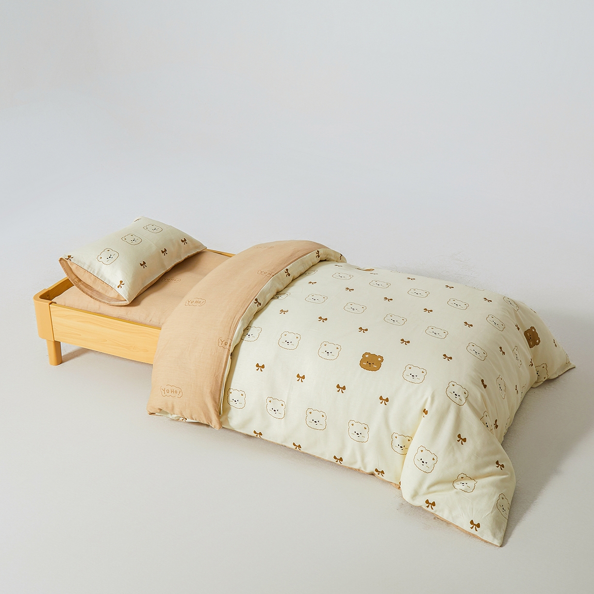 91家纺网 家纺一手货源 找家纺 西域种棉人·千百笠 2025新款100%全棉幼儿园被子三件套被套纯棉儿童六件套宝宝入园专用被套被褥含芯七件套 熊仔宝贝