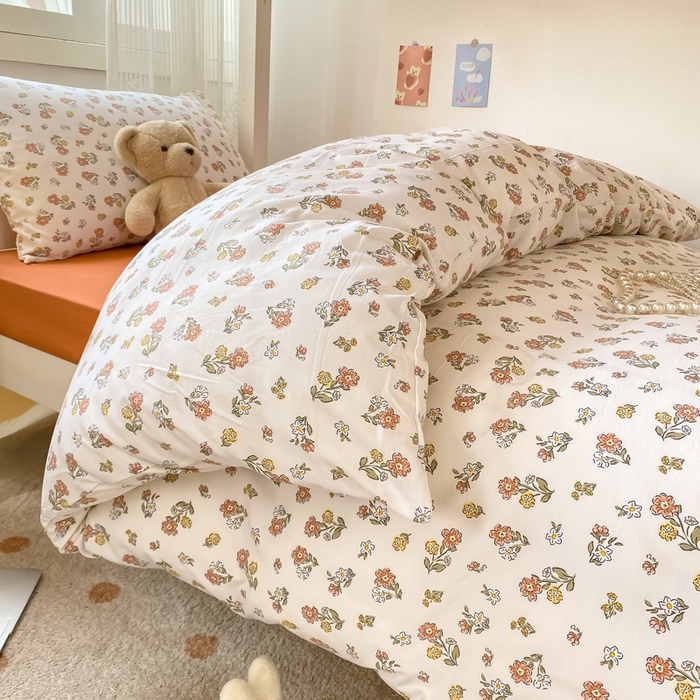 91家纺网 家纺一手货源 找家纺 芷凡家纺 2025新款水洗棉双层纱学生三件套四件套学生宿舍上下铺三件套 花漫晨