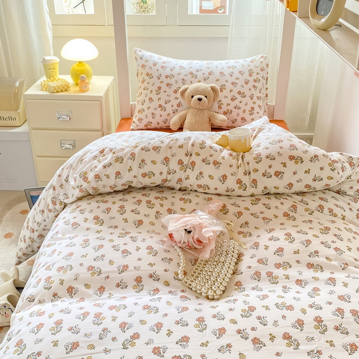 91家纺网 家纺一手货源 找家纺 芷凡家纺 2025新款水洗棉双层纱学生三件套四件套学生宿舍上下铺三件套 花漫晨