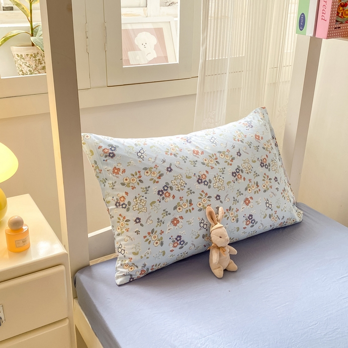 91家纺网 家纺一手货源 找家纺 芷凡家纺 2025新款水洗棉双层纱学生三件套四件套学生宿舍上下铺三件套 兰溪园