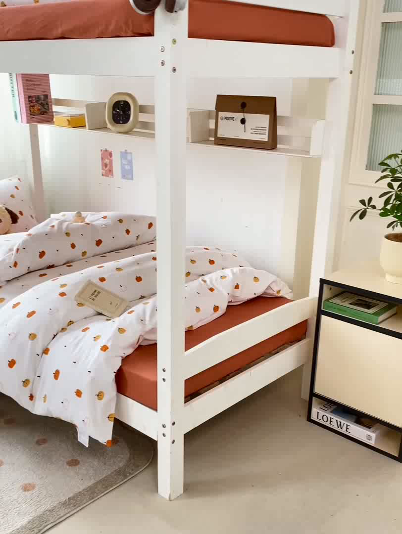 91家纺网 家纺一手货源 找家纺 芷凡家纺 2025新款水洗棉双层纱学生三件套四件套学生宿舍上下铺三件套 南瓜乐园