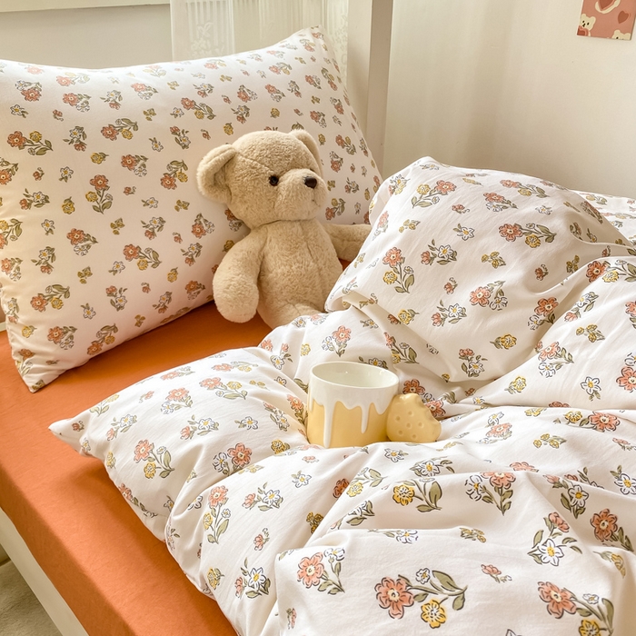 91家纺网 家纺一手货源 找家纺 芷凡家纺 2025新款水洗棉双层纱学生三件套四件套学生宿舍上下铺三件套 花漫晨