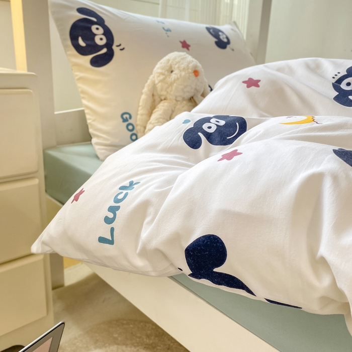 91家纺网 家纺一手货源 找家纺 芷凡家纺 2025新款水洗棉双层纱学生三件套四件套学生宿舍上下铺三件套 暖洋洋