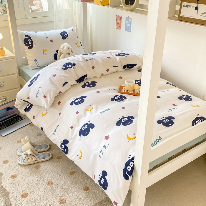 芷凡家纺 2025新款水洗棉双层纱学生三件套四件套学生宿舍上下铺三件套 暖洋洋