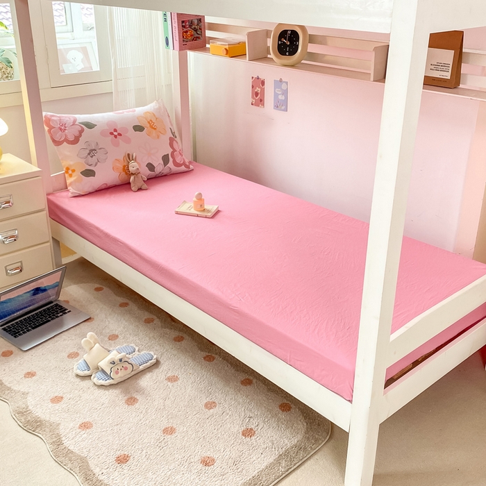 91家纺网 家纺一手货源 找家纺 芷凡家纺 2025新款水洗棉双层纱学生三件套四件套学生宿舍上下铺三件套 叶语阑珊