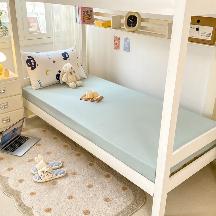 91家纺网 家纺一手货源 找家纺 芷凡家纺 2025新款水洗棉双层纱学生三件套四件套学生宿舍上下铺三件套 暖洋洋