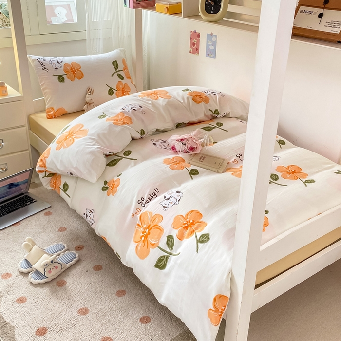 （总）芷凡家纺 2025新款水洗棉双层纱学生三件套四件套学生宿舍上下铺三件套