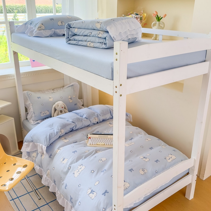 91家纺网 家纺一手货源 找家纺 （总）海岛哥哥 2025新款开学季云柔棉韩式ins减龄花边款卡通四件套-学生款花边款系列（可提供买家秀）