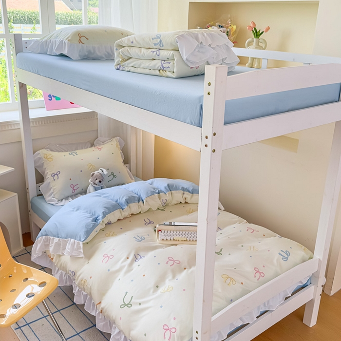 91家纺网 家纺一手货源 找家纺 （总）海岛哥哥 2025新款开学季云柔棉韩式ins减龄花边款卡通四件套-学生款花边款系列（可提供买家秀）