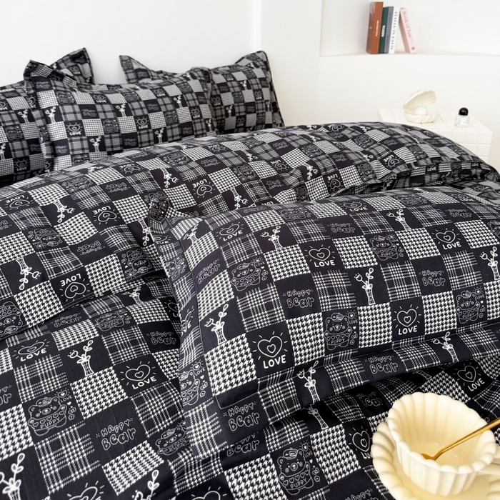 91家纺网 家纺一手货源 找家纺 简冠家纺 2025直播爆款北欧风亲肤植物羊绒磨毛四件套 柏拉图