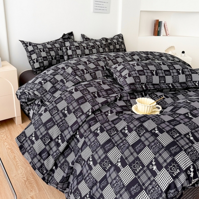 91家纺网 家纺一手货源 找家纺 简冠家纺 2025直播爆款北欧风亲肤植物羊绒磨毛四件套 柏拉图