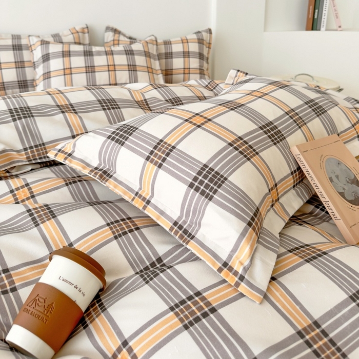 91家纺网 家纺一手货源 找家纺 简冠家纺 2025直播爆款北欧风亲肤植物羊绒磨毛四件套 半夏时光