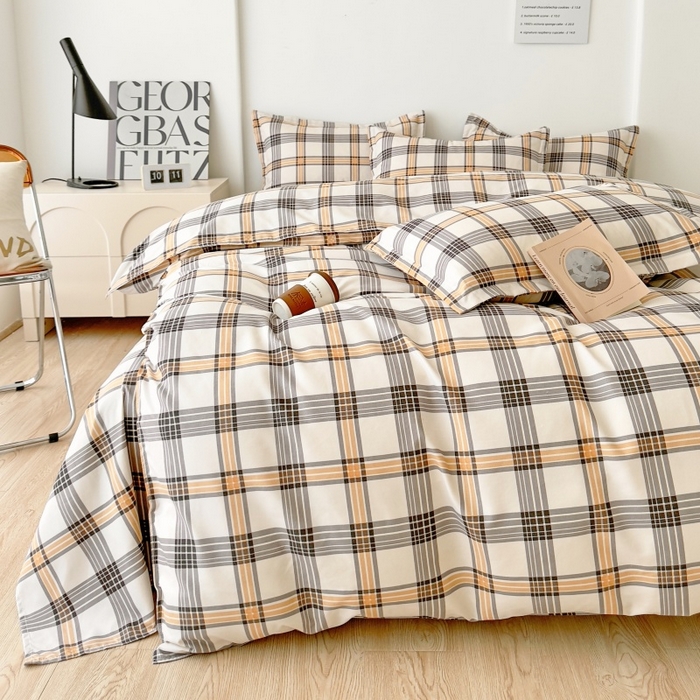 91家纺网 家纺一手货源 找家纺 简冠家纺 2025直播爆款北欧风亲肤植物羊绒磨毛四件套 半夏时光