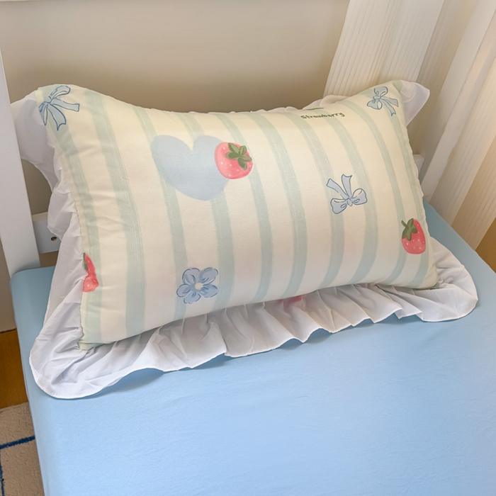 91家纺网 家纺一手货源 找家纺 海岛哥哥 2025新款开学季云柔棉韩式ins减龄花边款卡通四件套-学生款花边款系列（可提供买家秀） 花边款-恋恋日记