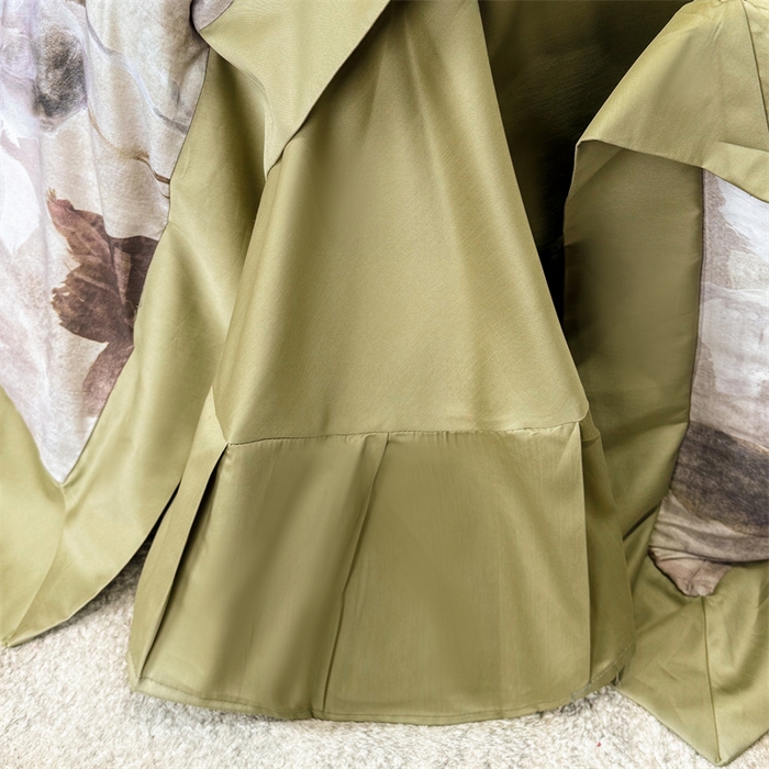 91家纺网 家纺一手货源 找家纺 绒棉世家 2025新款80S贡缎长绒棉拼角工艺数码印花四件套 花色依人-緑