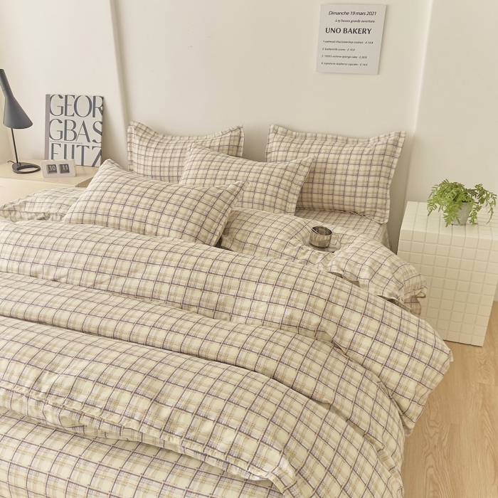 91家纺网 家纺一手货源 找家纺 简冠家纺 2025直播爆款北欧风亲肤植物羊绒磨毛四件套 意境