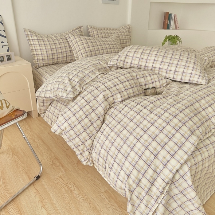 91家纺网 家纺一手货源 找家纺 简冠家纺 2025直播爆款北欧风亲肤植物羊绒磨毛四件套 意境