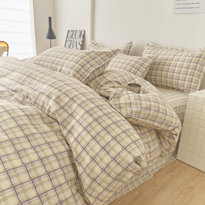 91家纺网 家纺一手货源 找家纺 简冠家纺 2025直播爆款北欧风亲肤植物羊绒磨毛四件套 意境