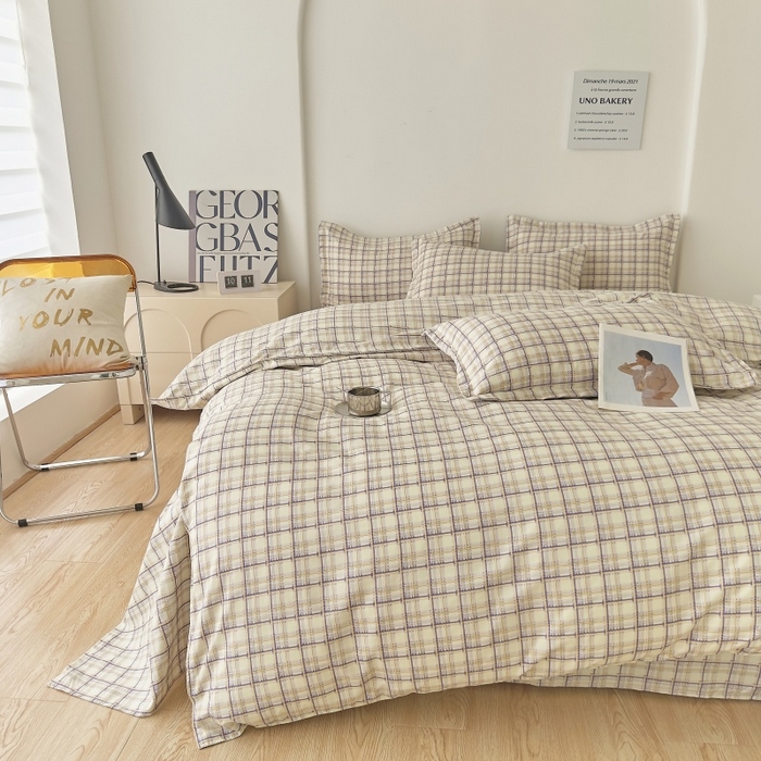 91家纺网 家纺一手货源 找家纺 简冠家纺 2025直播爆款北欧风亲肤植物羊绒磨毛四件套 意境