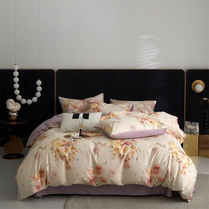 91家纺网 家纺一手货源 找家纺 （总）绒棉世家 2025新款60贡缎数码印花长绒棉全棉四件套