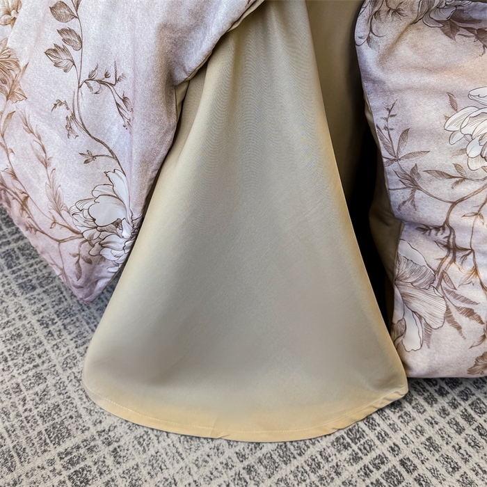 91家纺网 家纺一手货源 找家纺 绒棉世家 2025新款60贡缎数码印花长绒棉全棉四件套 秀花