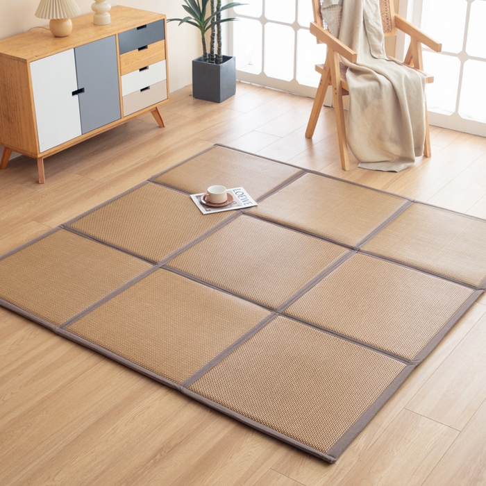 91家纺网 家纺一手货源 找家纺 （总）北辰 2025新款席子凉席拼接地垫可折叠床垫床边垫打地铺神器