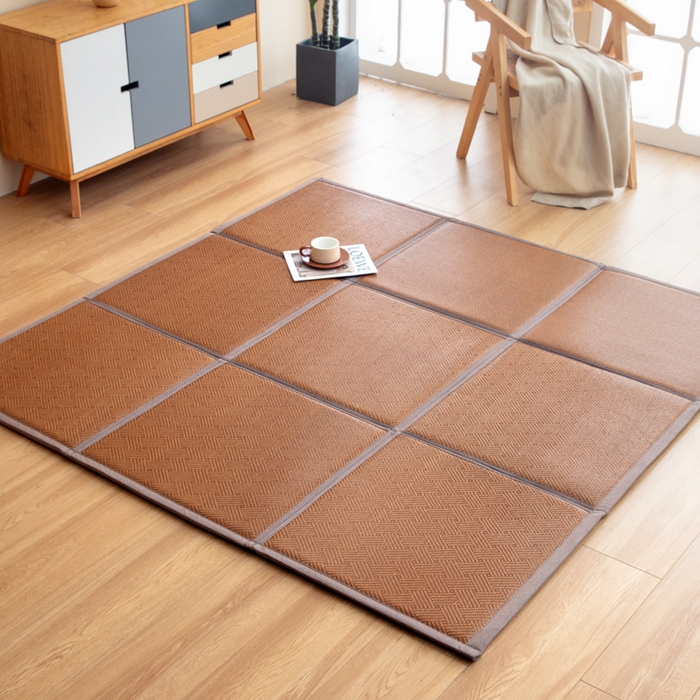 91家纺网 家纺一手货源 找家纺 （总）北辰 2025新款席子凉席拼接地垫可折叠床垫床边垫打地铺神器