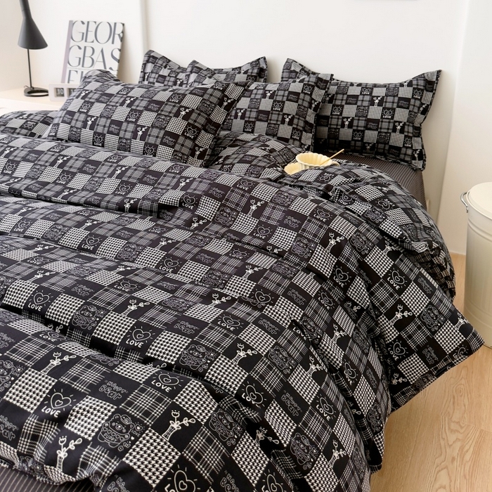 91家纺网 家纺一手货源 找家纺 简冠家纺 2025新款印花植物羊绒磨毛四件套 柏拉图