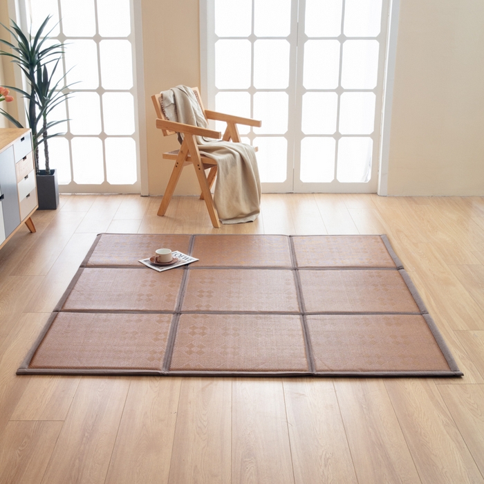 91家纺网 家纺一手货源 找家纺 北辰 2025新款席子凉席拼接地垫可折叠床垫床边垫打地铺神器 罗马格调