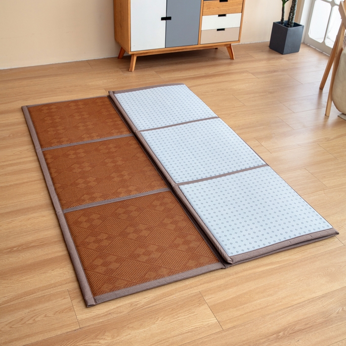 91家纺网 家纺一手货源 找家纺 北辰 2025新款席子凉席拼接地垫可折叠床垫床边垫打地铺神器 罗马格调