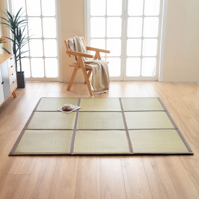 91家纺网 家纺一手货源 找家纺 北辰 2025新款席子凉席拼接地垫可折叠床垫床边垫打地铺神器 绿饼干