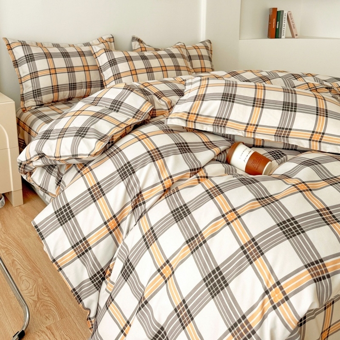 91家纺网 家纺一手货源 找家纺 简冠家纺 2025新款印花植物羊绒磨毛四件套 半夏时光