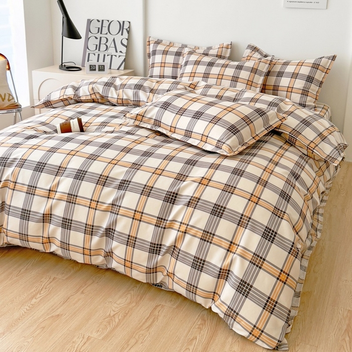 91家纺网 家纺一手货源 找家纺 简冠家纺 2025新款印花植物羊绒磨毛四件套 半夏时光