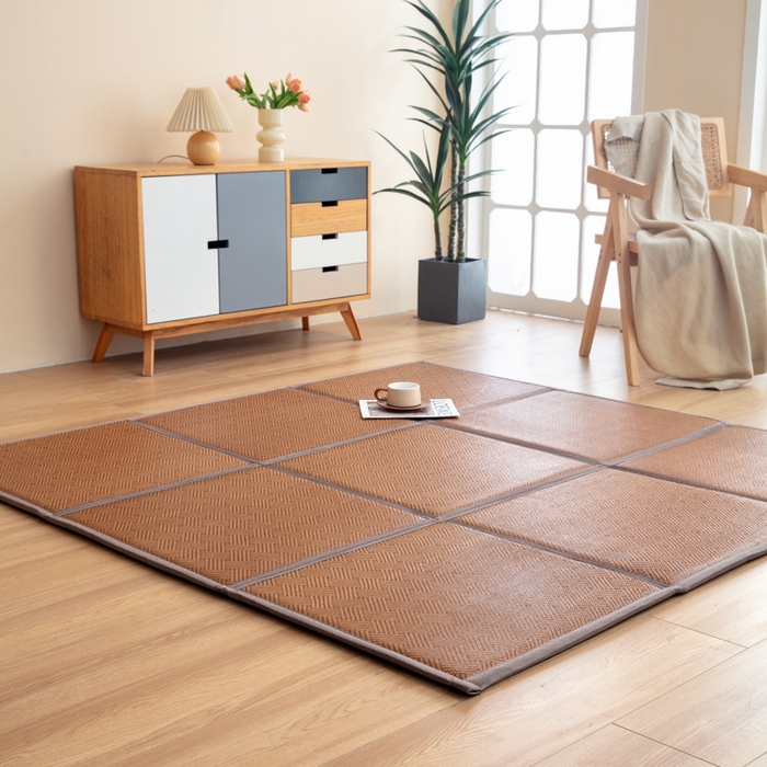 91家纺网 家纺一手货源 找家纺 北辰 2025新款席子凉席拼接地垫可折叠床垫床边垫打地铺神器 青春岁月