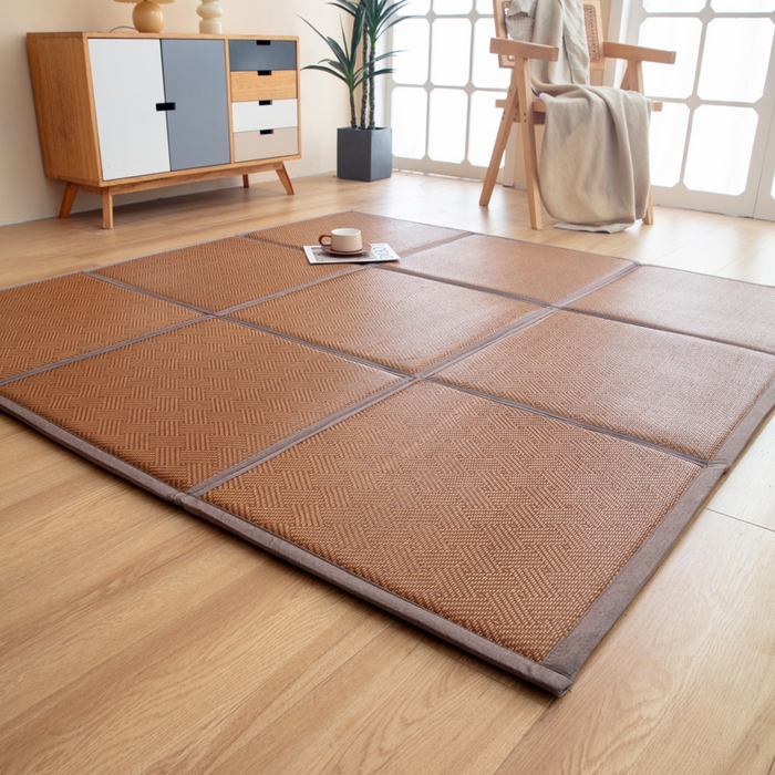 91家纺网 家纺一手货源 找家纺 北辰 2025新款席子凉席拼接地垫可折叠床垫床边垫打地铺神器 青春岁月