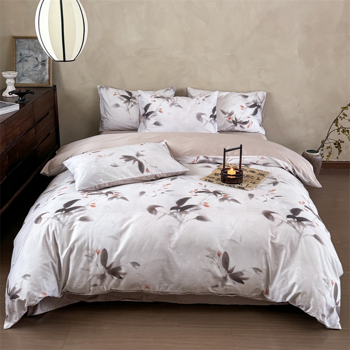 绒棉世家 2025新款60贡缎数码印花长绒棉全棉四件套 沐颜