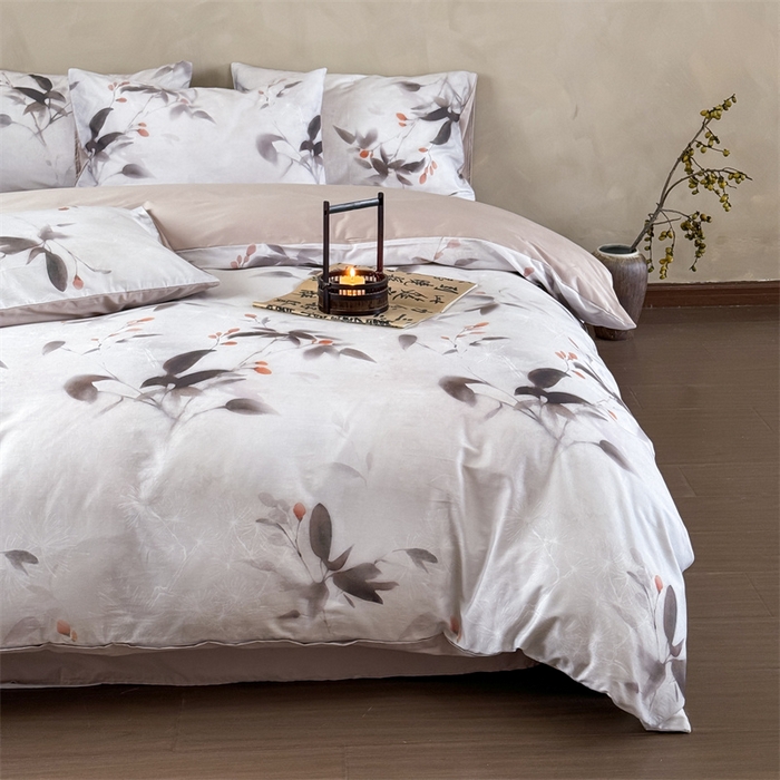 91家纺网 家纺一手货源 找家纺 绒棉世家 2025新款60贡缎数码印花长绒棉全棉四件套 沐颜