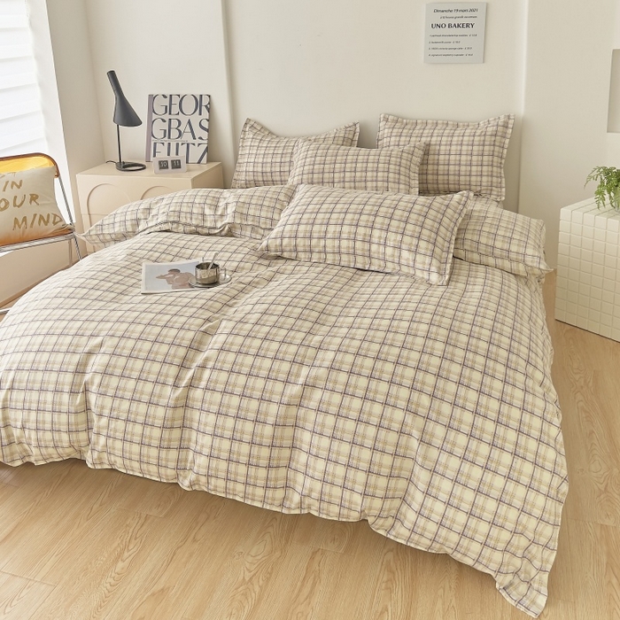 91家纺网 家纺一手货源 找家纺 简冠家纺 2025新款印花植物羊绒磨毛四件套 意境