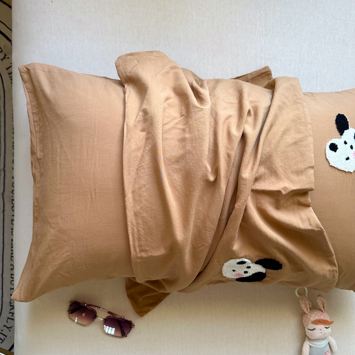 91家纺网 家纺一手货源 找家纺 （总）百寐 2025年学生季宿舍枕套毛巾绣非纯棉枕芯保护防尘套48*74cm